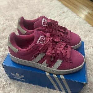 Adidas Women's Pink and White Sneakers